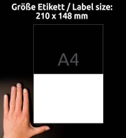 20 AVERY Zweckform Etiketten LR3655-10 weiß 210,0 x 148,0 mm  ( LR3655-10 )