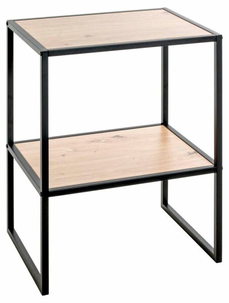 HAKU Möbel Beistelltisch rechteckig MDF-Platte eiche, schwarz 45,0 x 35,0 x 60,0 cm, 1 St.