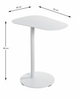 HAKU Möbel Beistelltisch oval Metall weiß 53,0...