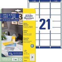 AVERY Zweckform Adressetiketten 7160-10 weiß 63,5 x...