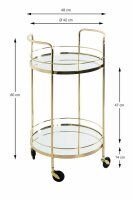 HAKU Möbel Servierwagen gold 48,0 x 48,0 x 80,0 cm
