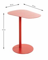 HAKU Möbel Beistelltisch oval Metall rot 53,0 x 38,0...