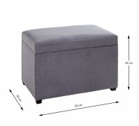 HAKU Möbel Sitztruhe 54145 grau Stoff 58,0 cm