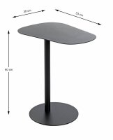 HAKU Möbel Beistelltisch oval Metall schwarz 53,0 x...