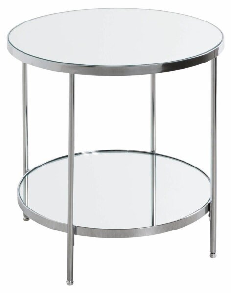 HAKU Möbel Beistelltisch rund Glas silber 45,0 x 45,0 x 46,0 cm, 1 St.