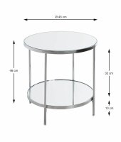 HAKU Möbel Beistelltisch rund Glas silber 45,0 x...