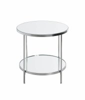 HAKU Möbel Beistelltisch rund Glas silber 45,0 x 45,0 x 46,0 cm, 1 St.