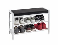 HAKU Möbel Schuhbank 54343 weiß, schwarz Metall 75,0 cm