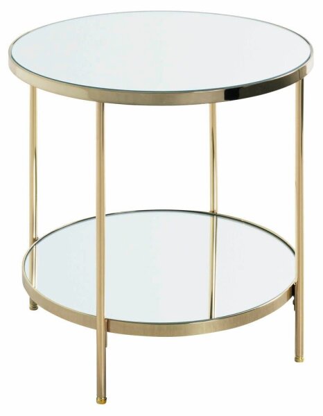 HAKU Möbel Beistelltisch rund Glas gold 45,0 x 45,0 x 46,0 cm, 1 St.