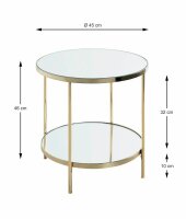 HAKU Möbel Beistelltisch rund Glas gold 45,0 x 45,0...
