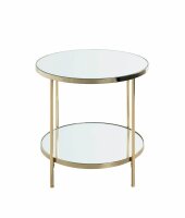 HAKU Möbel Beistelltisch rund Glas gold 45,0 x 45,0 x 46,0 cm, 1 St.
