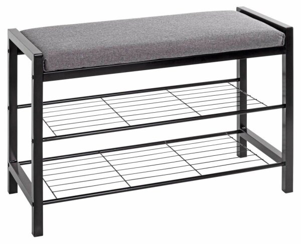 HAKU Möbel Schuhbank 54544 schwarz, grau Metall 75,0 cm