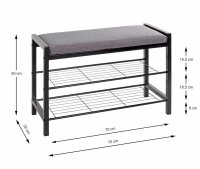 HAKU Möbel Schuhbank 54544 schwarz, grau Metall 75,0 cm