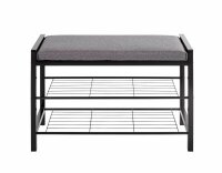 HAKU Möbel Schuhbank 54544 schwarz, grau Metall 75,0 cm