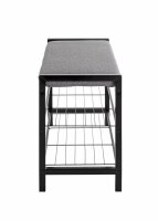 HAKU Möbel Schuhbank 54544 schwarz, grau Metall 75,0 cm