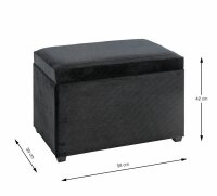 HAKU Möbel Sitztruhe 54545 schwarz Stoff 58,0 cm