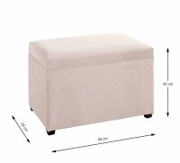 HAKU Möbel Sitztruhe 54945 creme Stoff 58,0 cm