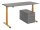 HAMMERBACHER XMST16 elektrisch höhenverstellbarer Schreibtisch grafit rechteckig, T-Fuß-Gestell gold 160,0 x 80,0 cm