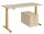 HAMMERBACHER XMST16 elektrisch höhenverstellbarer Schreibtisch eiche rechteckig, T-Fuß-Gestell gold 160,0 x 80,0 cm