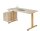 HAMMERBACHER XMST16 elektrisch höhenverstellbarer Schreibtisch eiche rechteckig, T-Fuß-Gestell gold 160,0 x 80,0 cm