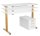HAMMERBACHER XMST16 elektrisch höhenverstellbarer Schreibtisch weiß rechteckig, T-Fuß-Gestell gold 160,0 x 80,0 cm