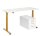 HAMMERBACHER XMST16 elektrisch höhenverstellbarer Schreibtisch weiß rechteckig, T-Fuß-Gestell gold 160,0 x 80,0 cm