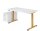 HAMMERBACHER XMST16 elektrisch höhenverstellbarer Schreibtisch weiß rechteckig, T-Fuß-Gestell gold 160,0 x 80,0 cm