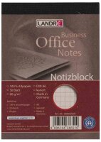 LANDRÉ® Notizblock Recycling  DIN A6 kariert,...