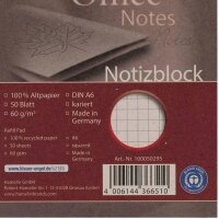 LANDRÉ® Notizblock Recycling  DIN A6 kariert, 1 St.