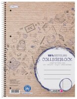 LANDRÉ® Collegeblock Recycling liniert DIN A4...