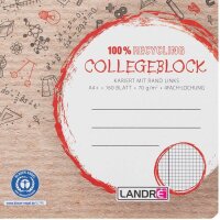 LANDRÉ® Collegeblock Recycling kariert DIN A4 Innenrand, 1 St.