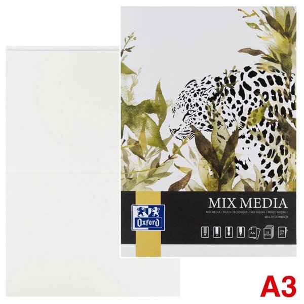 OXFORD Malblock Mixed Media DIN A3 225 g/m², 25 Blatt, 1 St.