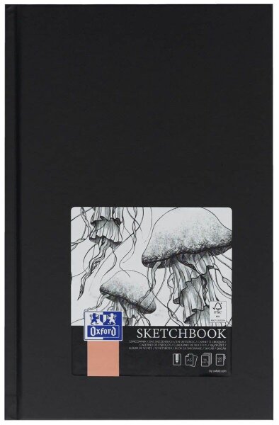 OXFORD Skizzenbuch Sketchbook DIN A5 blanko, schwarz Hardcover 96 Seiten, 1 St.