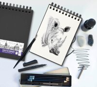 OXFORD Skizzenbuch Sketchbook DIN A4 blanko, schwarz Hardcover 50 Seiten, 1 St.
