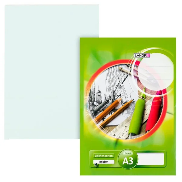 LANDRÉ® Zeichenblock DIN A3 190 g/m², 10...