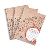 3 LANDRÉ® Collegeblöcke Recycling kariert...
