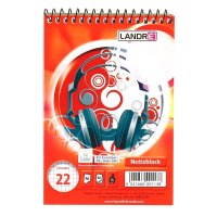 LANDRÉ® Notizblock DIN A6 kariert Lineatur 22...
