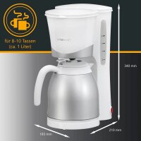 CLATRONIC KA 3327 Kaffeemaschine weiß, 8-10 Tassen