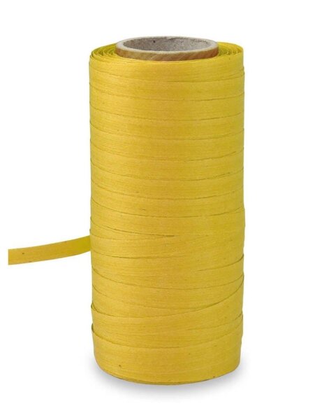 PRÄSENT Geschenkband COTTONFIELD matt gelb 5,0 mm x 100,0 m