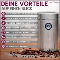 ProfiCook PC-KSW 1216 Kaffeemühle silber 150 W