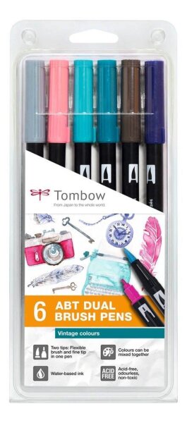 Tombow ABT Dual Brush-Pens farbsortiert, 1 Set