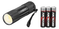 ANSMANN Action COB LED LED Taschenlampe schwarz 9,5 cm, 200 Lux, 175 Lumen, 1 W, 1 St.