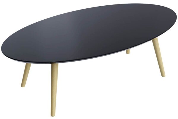 meet powered by PAPERFLOW SCANDI Beistelltisch oval MDF-Platte schwarz 115,0 x 60,0 x 35,0 cm, 1 St.