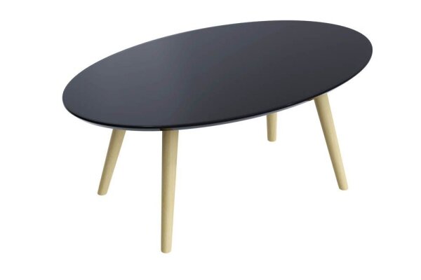 meet powered by PAPERFLOW SCANDI Beistelltisch oval MDF-Platte schwarz 85,0 x 50,0 x 35,0 cm, 1 St.