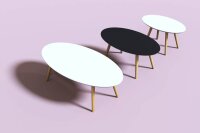 meet powered by PAPERFLOW SCANDI Beistelltisch oval MDF-Platte schwarz 85,0 x 50,0 x 35,0 cm, 1 St.