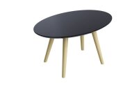 meet powered by PAPERFLOW SCANDI Beistelltisch oval MDF-Platte schwarz 65,0 x 40,0 x 35,0 cm, 1 St.