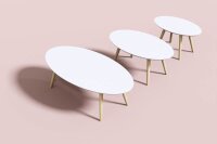 meet powered by PAPERFLOW SCANDI Beistelltisch oval MDF-Platte weiß 115,0 x 60,0 x 35,0 cm, 1 St.