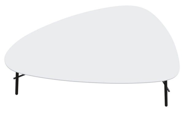 meet powered by PAPERFLOW LAZY Beistelltisch Trapezform MDF-Platte weiß 93,0 x 50,0 x 40,0 cm, 1 St.