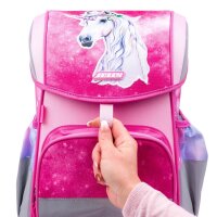 JOLLY Schulranzen-Set ERGONOMIC FLEXY Kunstfaser pink