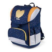 JOLLY Schulranzen-Set ERGONOMIC FLEXY Kunstfaser blau/gold